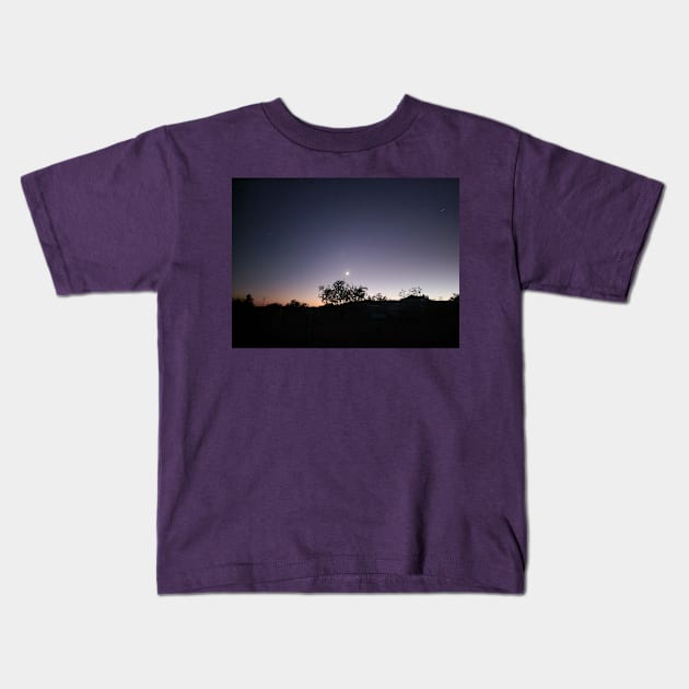 Peaceful Evening Sky Kids T-Shirt by Loki's Magical Mischief